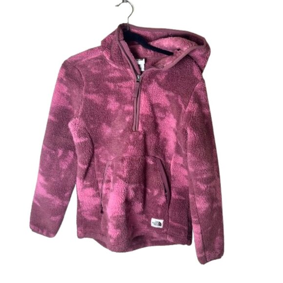 THE NORTH FACE Fleece Quarter Half Zip Size Medium Pink Camo Print - Picture 1 of 10